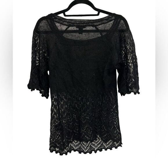 Black sweater with crochet detailing - Picture 4 of 5